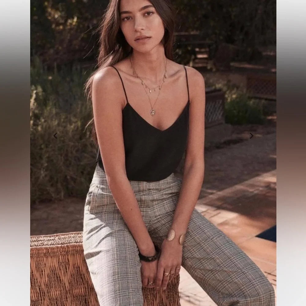 Sezane Marty Gray Plaid Trousers - Picture 2 of 9